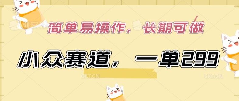 小众赛道，一单299.简单易操作，长期可做【揭秘】-智创网