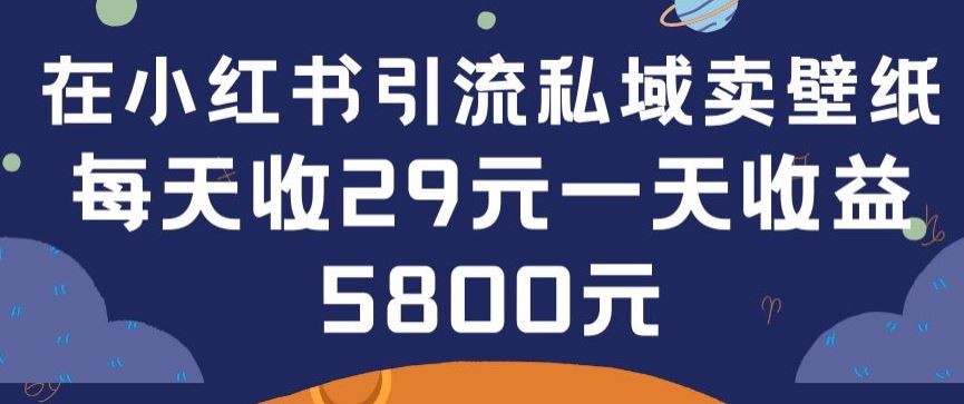 在小红书引流私域卖壁纸每张29元单日最高卖出200张(0-1搭建教程)【揭秘】-智创网