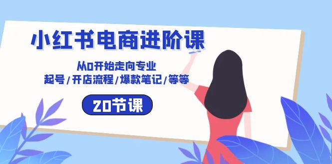 小红书电商进阶课：从0开始走向专业 起号/开店流程/爆款笔记/等等（20节）-智创网