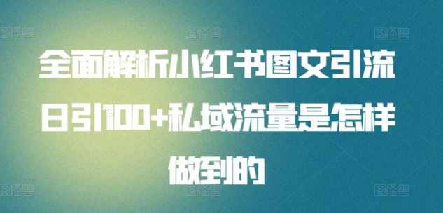 全面解析小红书图文引流日引100+私域流量是怎样做到的【揭秘】-智创网