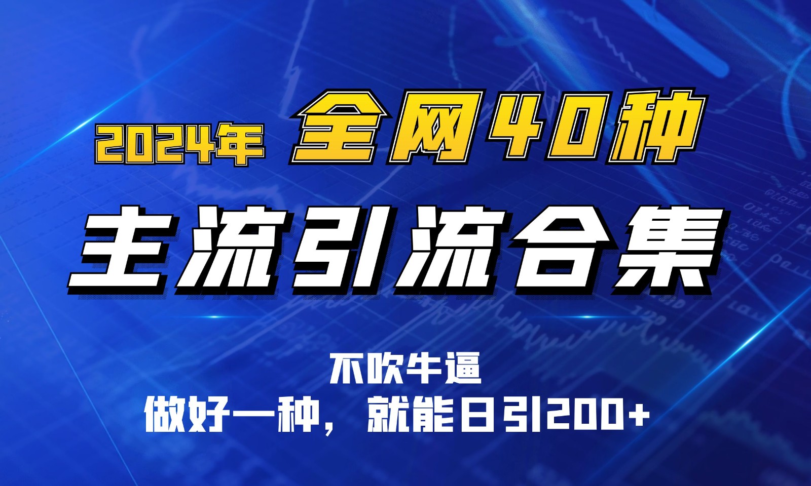 2024年全网40种暴力引流合计，做好一样就能日引100+-智创网