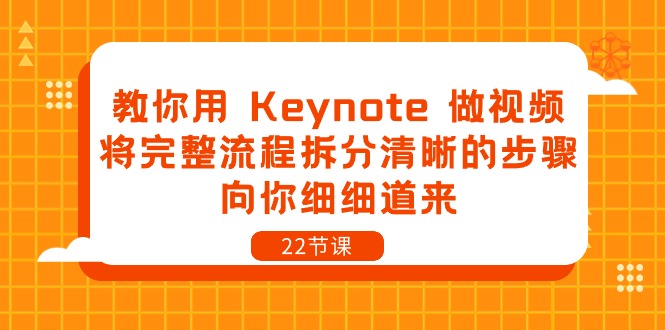 教你用Keynote做视频，将完整流程拆分清晰的步骤，向你细细道来（22节课）-智创网