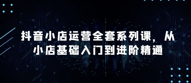 抖音小店运营全套系列课，全新升级，从小店基础入门到进阶精通，系统掌握月销百万小店的核心秘密-智创网