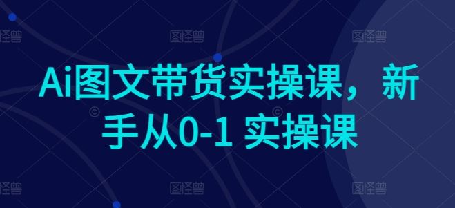 Ai图文带货实操课，新手从0-1 实操课-智创网