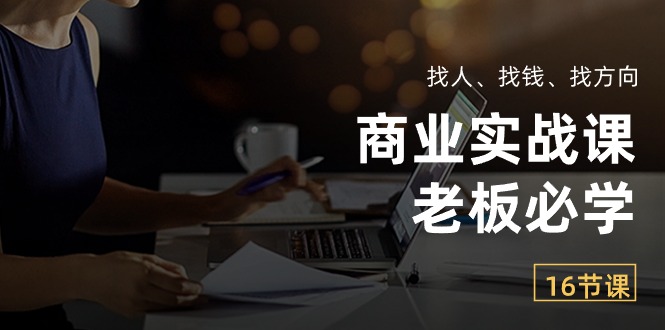商业实战课【老板必学】：找人、找钱、找方向（16节课）-智创网