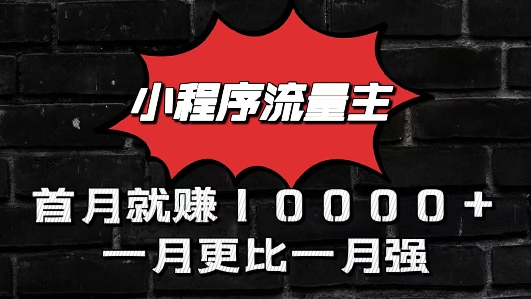 小程序流量主首月就赚10000+，一月更比一月强！小本创业首选-智创网