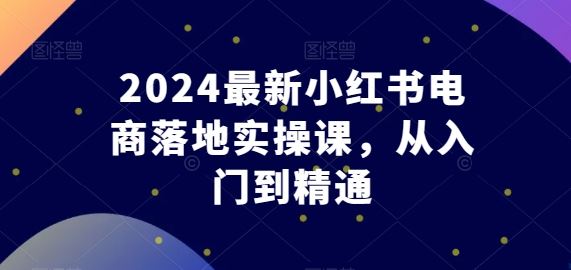 2024最新小红书电商落地实操课，从入门到精通-智创网