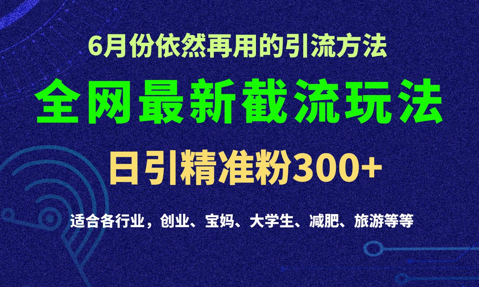 2024全网最新截留玩法，每日引流突破300+-智创网