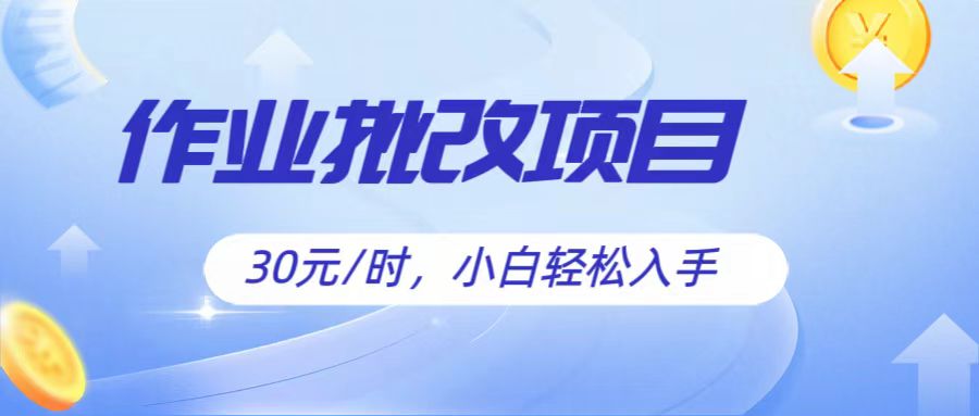 作业批改项目30元/时，简单小白轻松入手，非常适合兼职-智创网