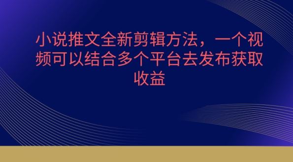 小说推文全新剪辑方法，一个视频可以结合多个平台去发布获取【揭秘】-智创网