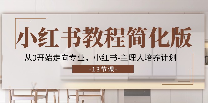 小红书教程简化版，从0开始走向专业，小红书主理人培养计划 (13节)-智创网