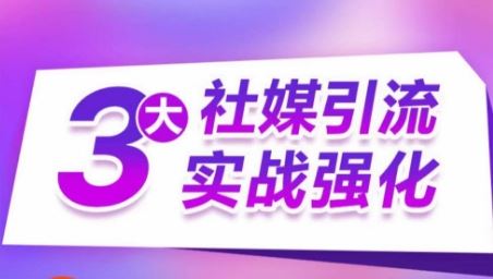 3大社媒引流实战强化，多渠道站外引流，高效精准获客，订单销售额翻倍增长-智创网