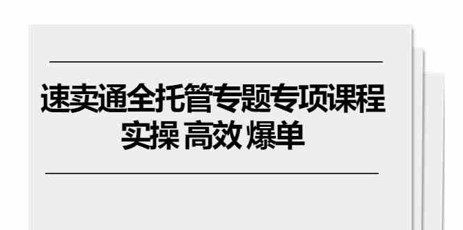 速卖通全托管专题专项课程，实操 高效 爆单（11节课）-智创网