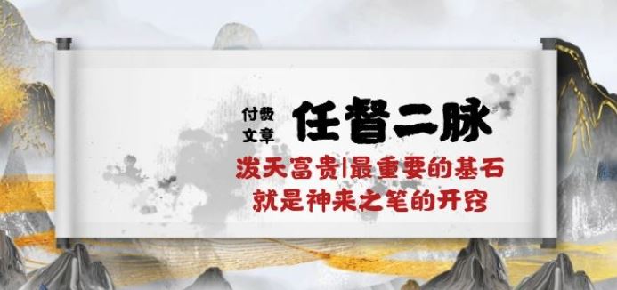 某付费文章《任督 二脉 泼天富贵|最重要的基石 就是神来之笔的开窍|万字》-智创网