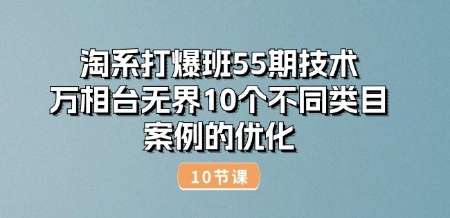淘系打爆班55期技术：万相台无界10个不同类目案例的优化(10节)-智创网