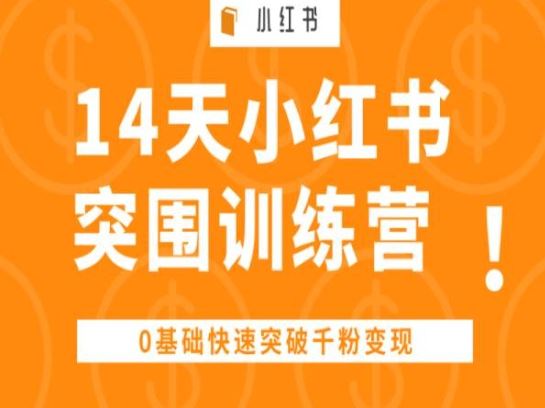 14天小红书突围训练营 ，0基础快速突破千粉变现-智创网
