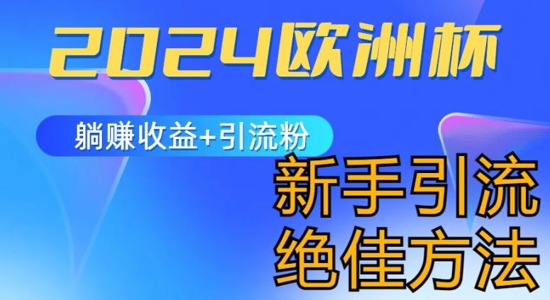 2024欧洲杯风口的玩法及实现收益躺赚+引流粉丝的方法，新手小白绝佳项目【揭秘】-智创网