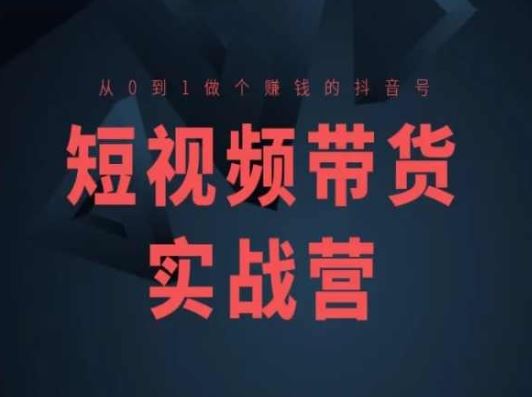 短视频带货实战营(高阶课)，从0到1做个赚钱的抖音号-智创网