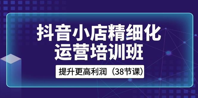 （8391期）抖音小店-精细化运营培训班，提升更高利润（38节课）-智创网