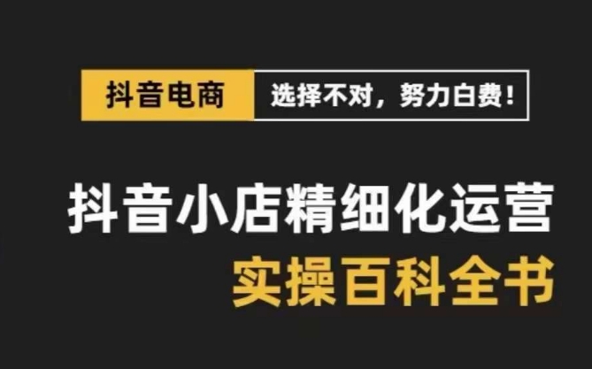（8380期）抖音小店 精细化运营-百科全书，保姆级运营实战讲解（28节课）-智创网