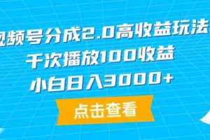 （9716期）视频号分成2.0高收益玩法，千次播放100收益，小白日入3000+-智创网