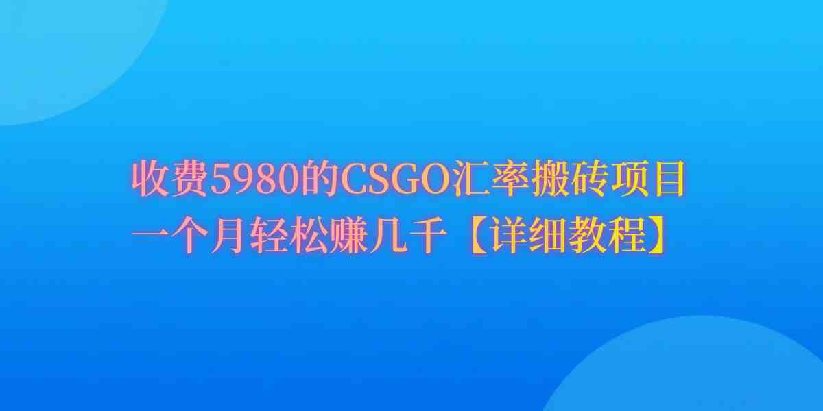 （9776期）CSGO装备搬砖，月综合收益率高达60%，你也可以！-智创网