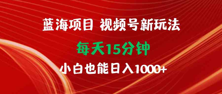 （9813期）蓝海项目视频号新玩法 每天15分钟 小白也能日入1000+-智创网