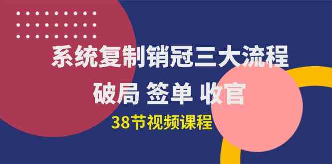 （10171期）系统复制 销冠三大流程，破局 签单 收官（38节视频课）-智创网