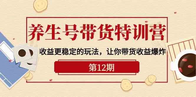 （10110期）养生号带货特训营【12期】收益更稳定的玩法，让你带货收益爆炸-9节直播课-智创网