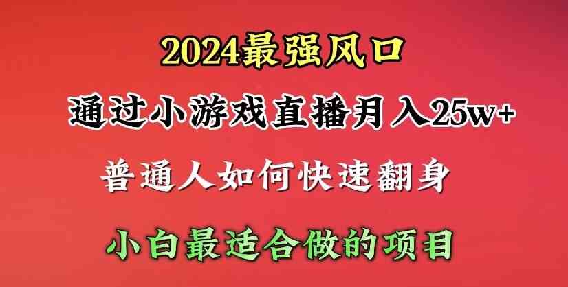 （10020期）2024年最强风口，通过小游戏直播月入25w+单日收益5000+小白最适合做的项目-智创网