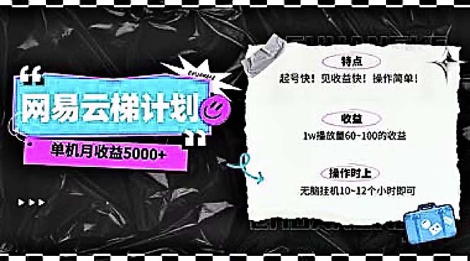 （10389期）2024网易云云梯计划 单机日300+ 无脑月入5000+-智创网