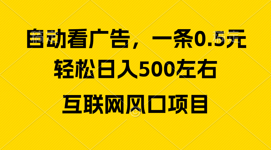 （10306期）广告收益风口，轻松日入500+，新手小白秒上手，互联网风口项目-智创网