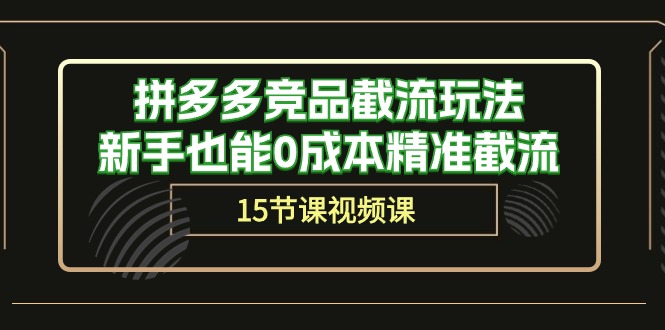 （10301期）拼多多竞品截流玩法，新手也能0成本精准截流（15节课）-智创网