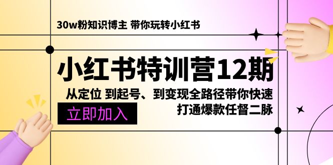 （10666期）小红书特训营12期：从定位 到起号、到变现全路径带你快速打通爆款任督二脉-智创网