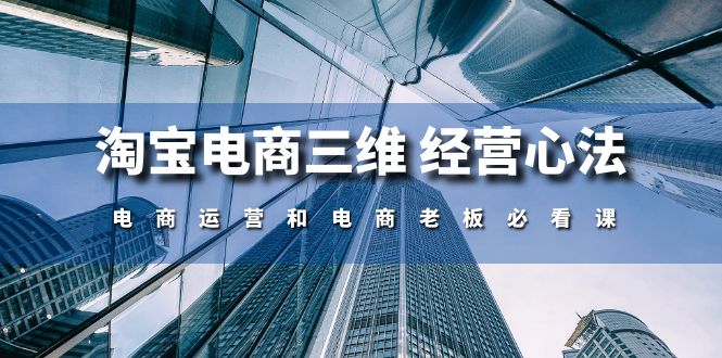 （10761期）淘宝电商三维 经营心法：电商运营和电商老板必看课（59节课）-智创网