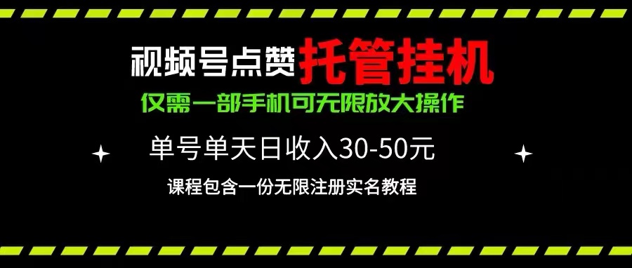 （10644期）视频号点赞托管挂机，单号单天利润30~50，一部手机无限放大（附带无限…-智创网