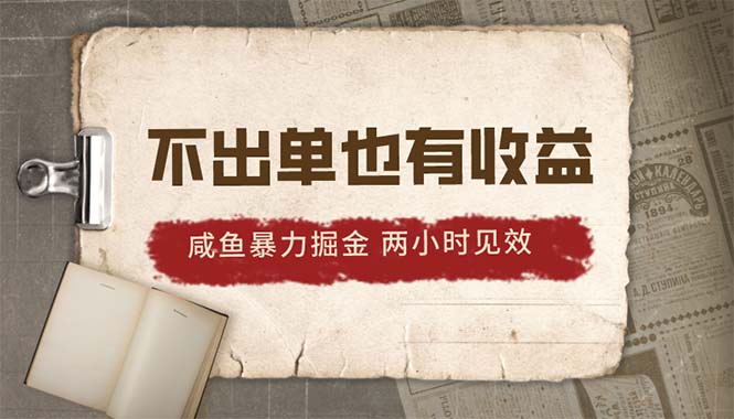 （10562期）2024咸鱼暴力掘金，不出单也有收益，两小时见效，当天突破500+-智创网