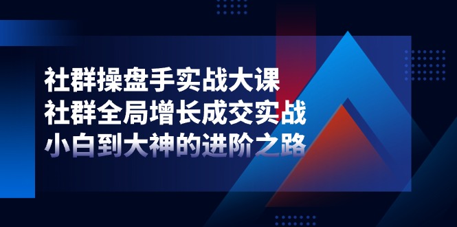 （11058期）社群-操盘手实战大课：社群 全局增长成交实战，小白到大神的进阶之路-智创网