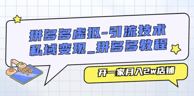 （11054期）拼多多虚拟-引流技术与私域变现_拼多多教程：开一家月入2w店铺-智创网
