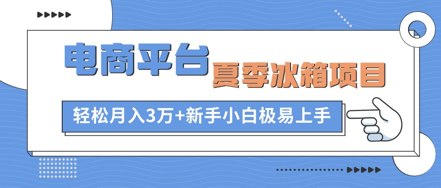 （10934期）电商平台夏季冰箱项目，轻松月入3万+，新手小白极易上手-智创网