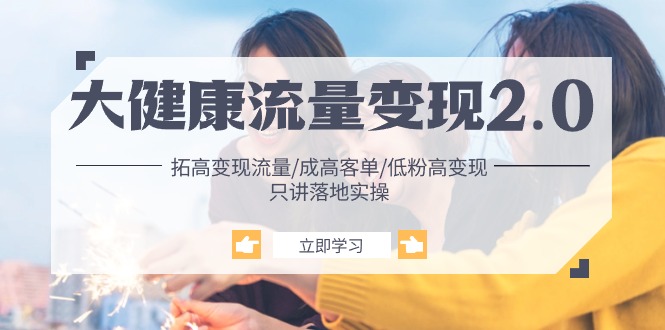 （10871期）大健康 流量 变现2.0：拓高变现 流量/成高客单/低粉高变现/只讲落地实战-智创网