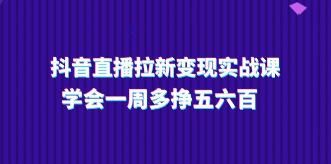 （11254期）抖音直播拉新变现实操课，学会一周多挣五六百（15节课）-智创网