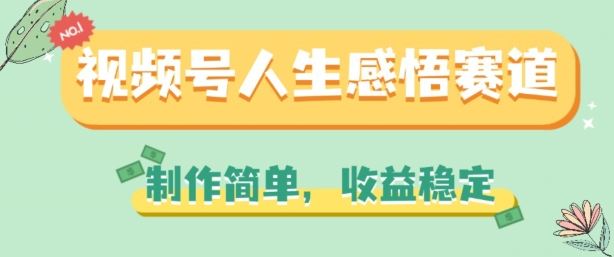 视频号人生感悟赛道，制作简单，收益稳定【揭秘】-智创网