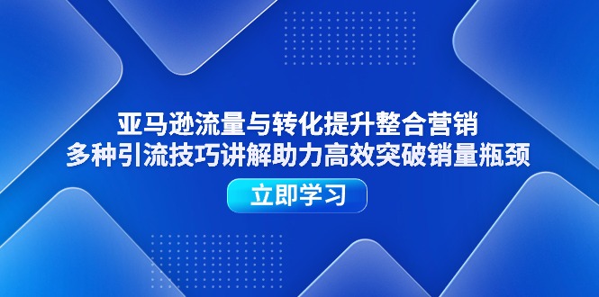（11335期）亚马逊流量与转化提升整合营销，多种引流技巧讲解助力高效突破销量瓶颈-智创网