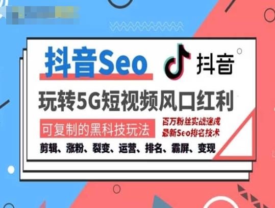 抖音SEO引流培训课程-抓住抖音风口，实现搜索排名，获取精准流量，快速成交变现-智创网