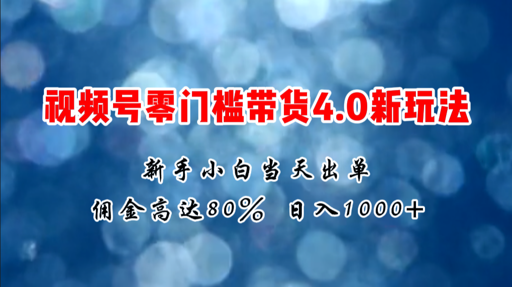 （11358期）微信视频号零门槛带货4.0新玩法，新手小白当天见收益，日入1000+-智创网