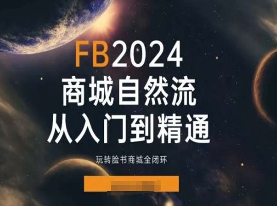 2024Faceboo商城自然流(从入门到精通)，玩转脸书商城全闭环-智创网
