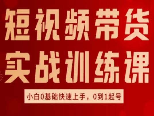 短视频带货实战训练课，好物分享实操，小白0基础快速上手，0到1起号-智创网
