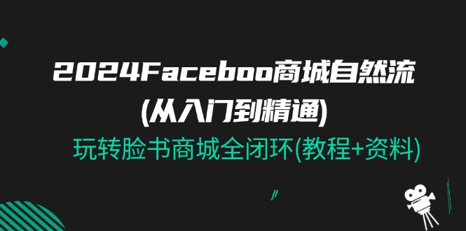 （11368期）2024Faceboo 商城自然流(从入门到精通)，玩转脸书商城全闭环(教程+资料)-智创网