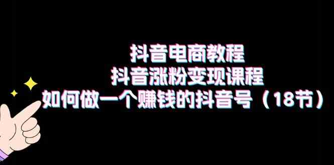 抖音电商教程：抖音涨粉变现课程：如何做一个赚钱的抖音号（18节）-智创网
